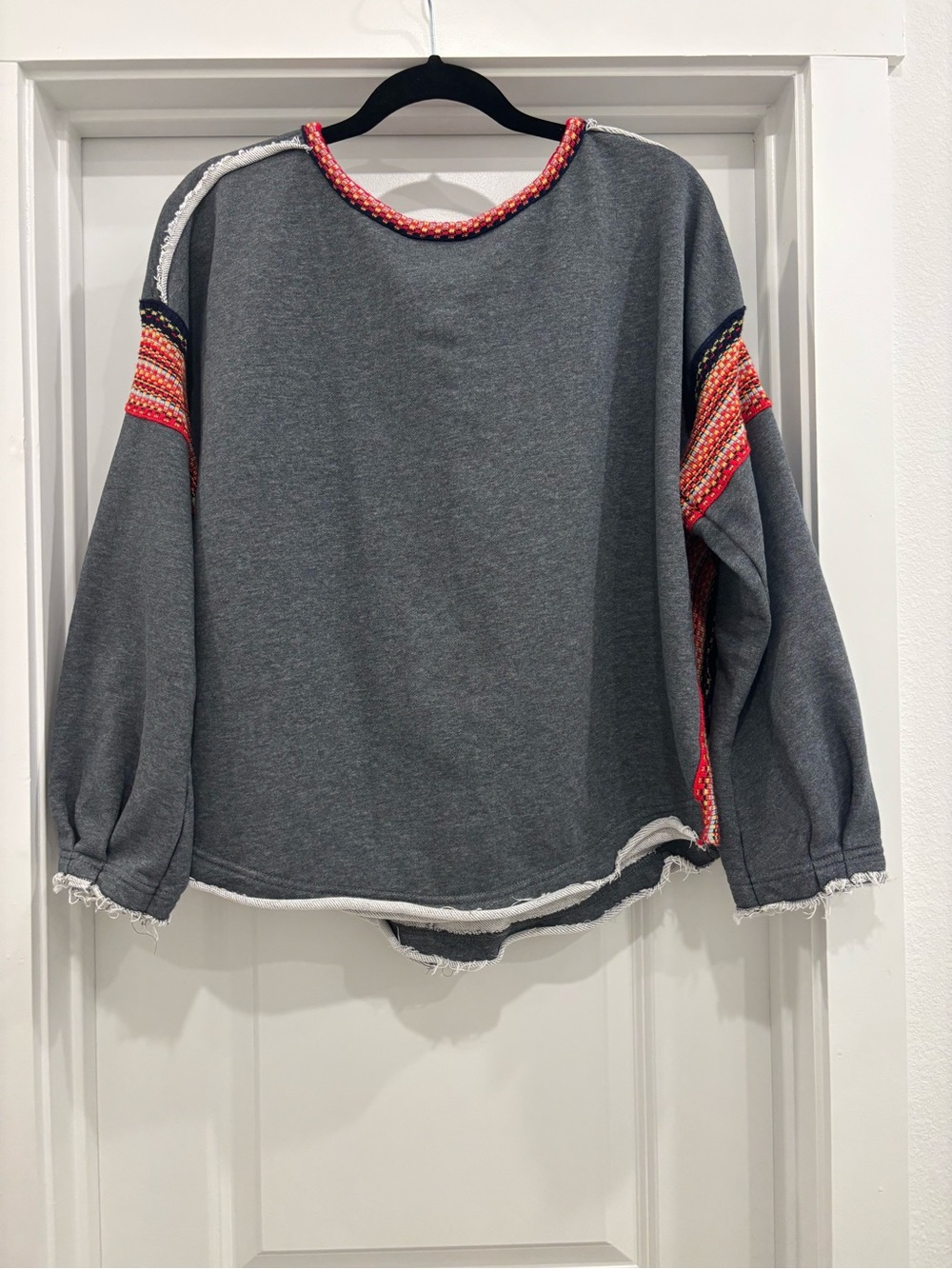 natural life knit trim sweater